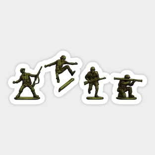 Plastic Toys Soldier Skateboard Kickflip Sticker